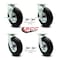 Service Caster 8 Inch Black Pneumatic Wheel Caster Swivel with Swivel Locks 2 with Brakes, 4PK SCC-100S280-PNB-TLB-BSL-2-BSL-2 - alternate 5
